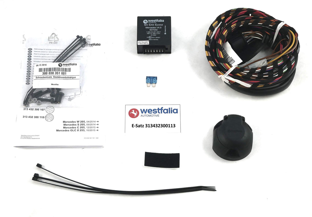 Westfalia Elektrosatz 13-polig und fahrzeugspezifisch für Mercedes C-Klasse Limousine/Kombi (W205/S2