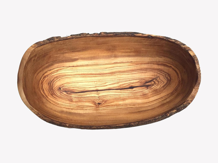 Schale länglich, Länge wählbar, Obstschale, Brotkorb, Früchteschale Handgemacht aus Olivenholz (27-2