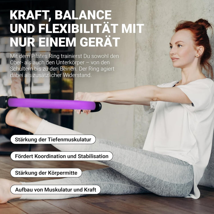MSPORTS Pilates Ring Premium I Widerstandsring - Doppelgriff Pilates Yoga Ring 38 cm Übungskreis Vio