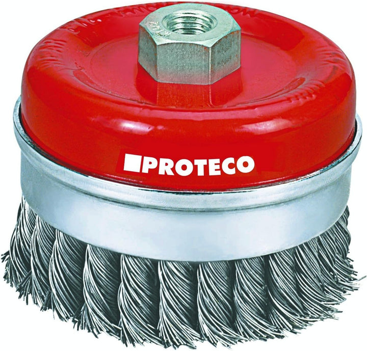 Proteco-Werkzeug® Drahtbürste Set 4 tlg für Winkelschleifer Stahldraht Topfbürste Kegelbürste Rundbü