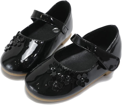 DADAWEN Mädchen Mary Jane Halbschuhe Prinzessin Ballerinas 21 EU Schwarz, 21 EU Schwarz