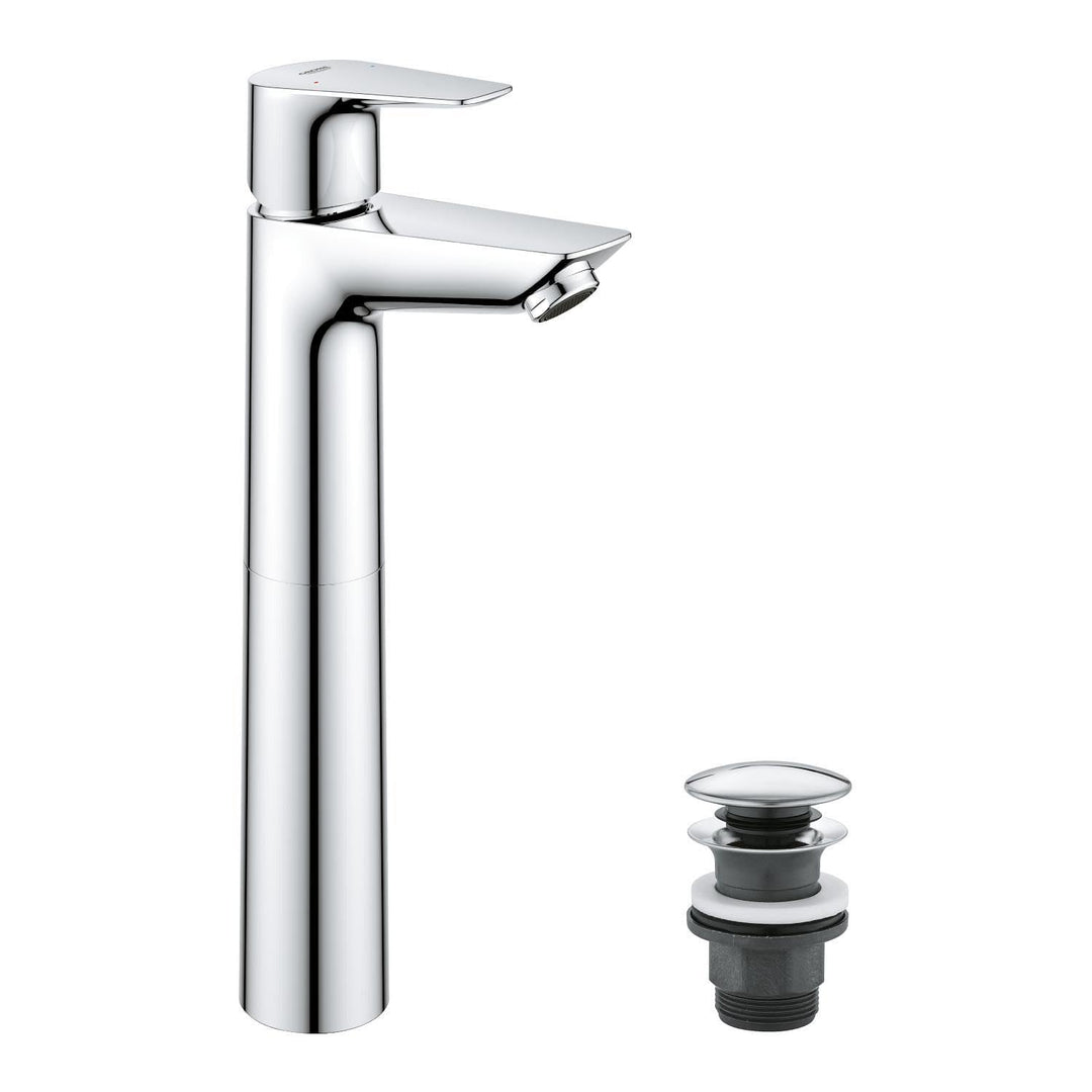 GROHE Start Edge - Einhand-Waschtischarmatur (wassersparend, XL- Size, flexible Anschlussschläuche),