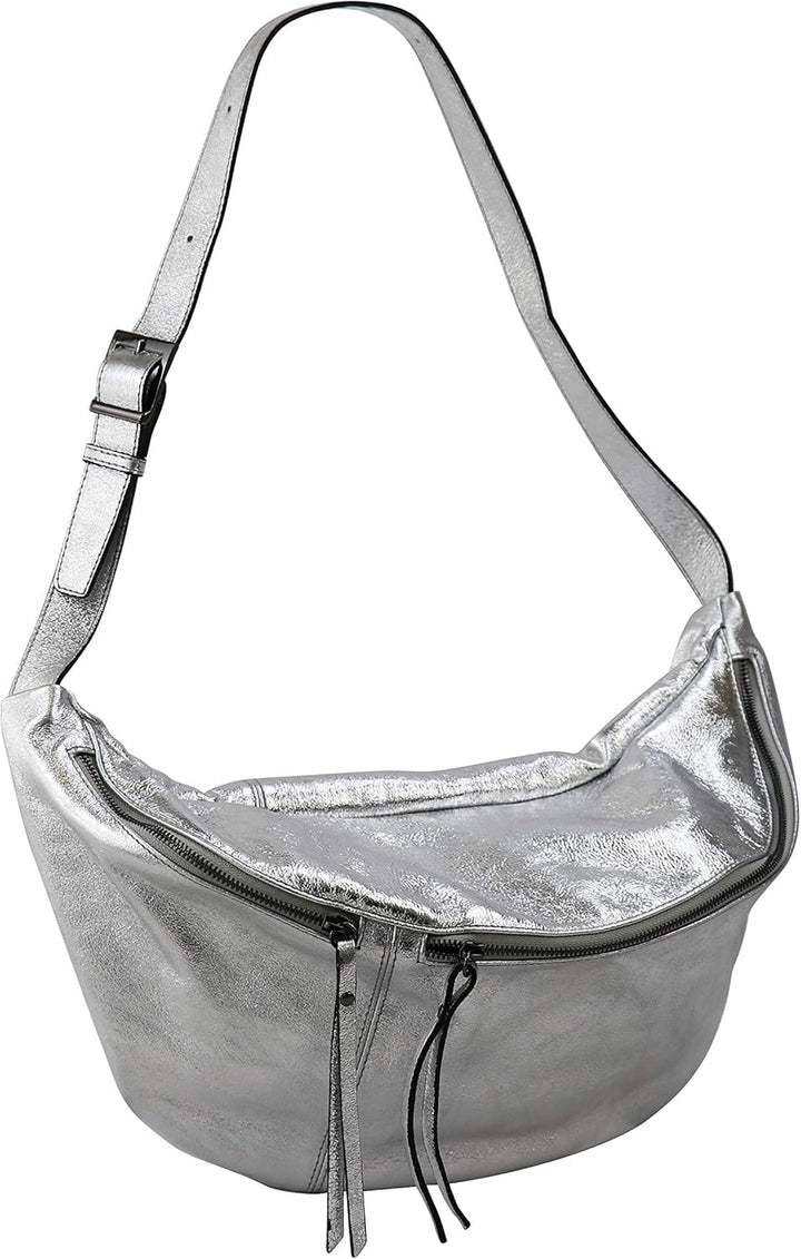 SH Leder echt Leder Damen Unisex Brusttasche für Festival Reise XXL Gross Hüfttasche Crossbody Bag F