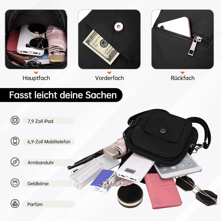 DIRRONA Rucksack Damen Beiläufig Kleine Brusttasche für Damen Multifunktionale Reise Wasserdicht Sch