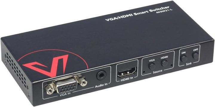 HDMI+VGA to HDMI Switcher 2x1, 4K 60Hz VGA/HDMI Auto Switch, VGA Prior Switching, Dolby/DTS, PCM7.1,
