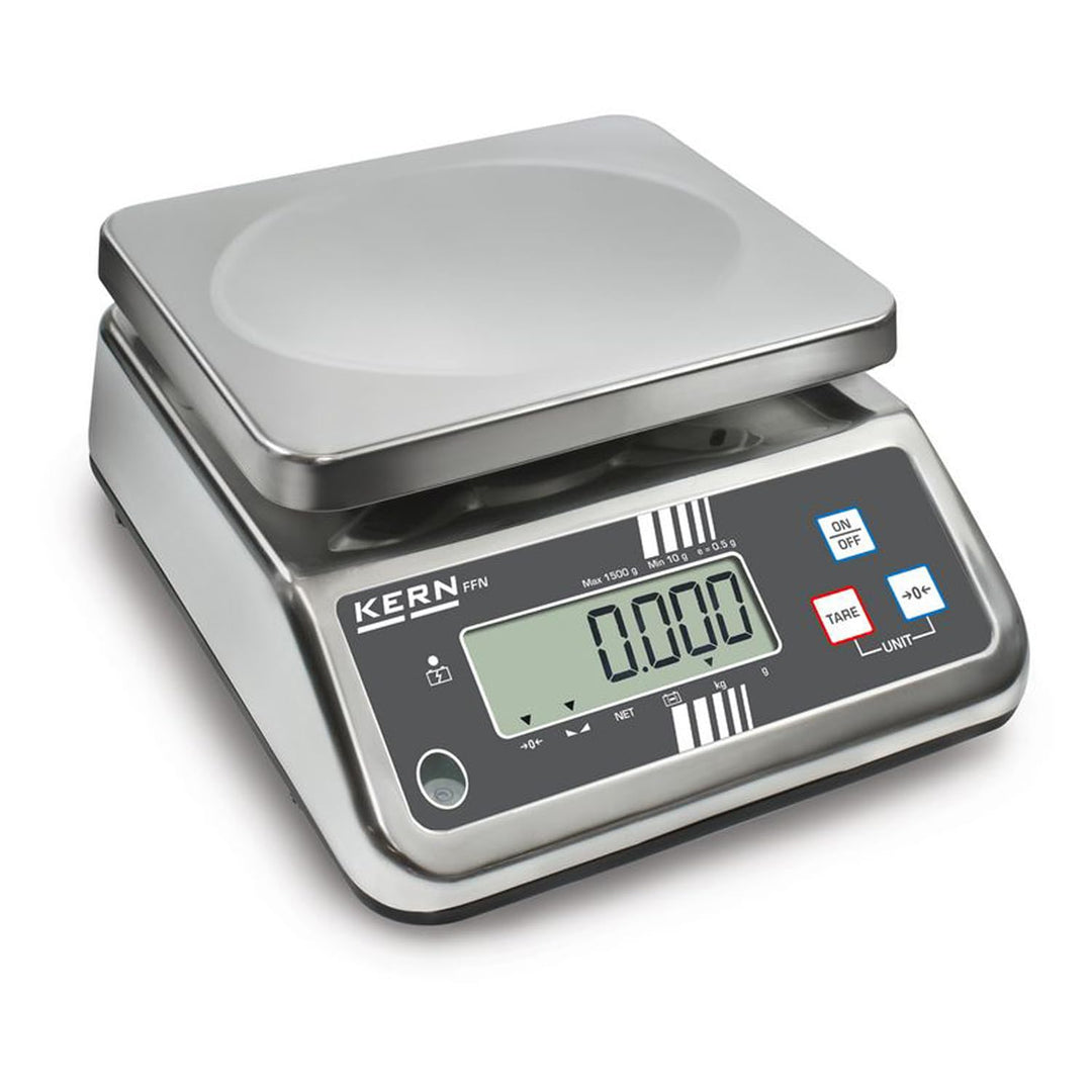 KERN Edelstahl IP-Geschützte Tischwaage, Robuste, IP65 Schutzklasse, 3kg Wägebereich, Ablesbarkeit 0