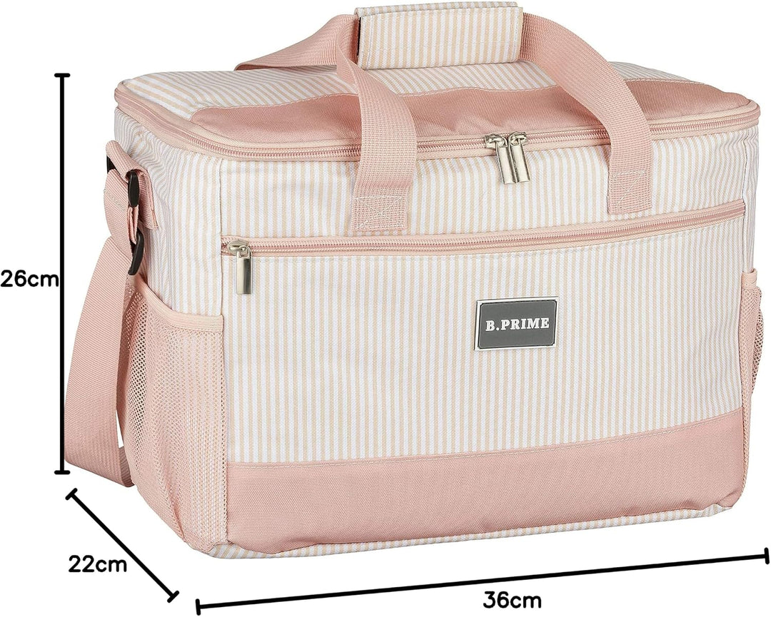 B.PRIME 20L Kühltasche Classic I 36x26x22cm I Isoliertasche I Lunch-Tasche I Kühlbox I Picknick-Tasc