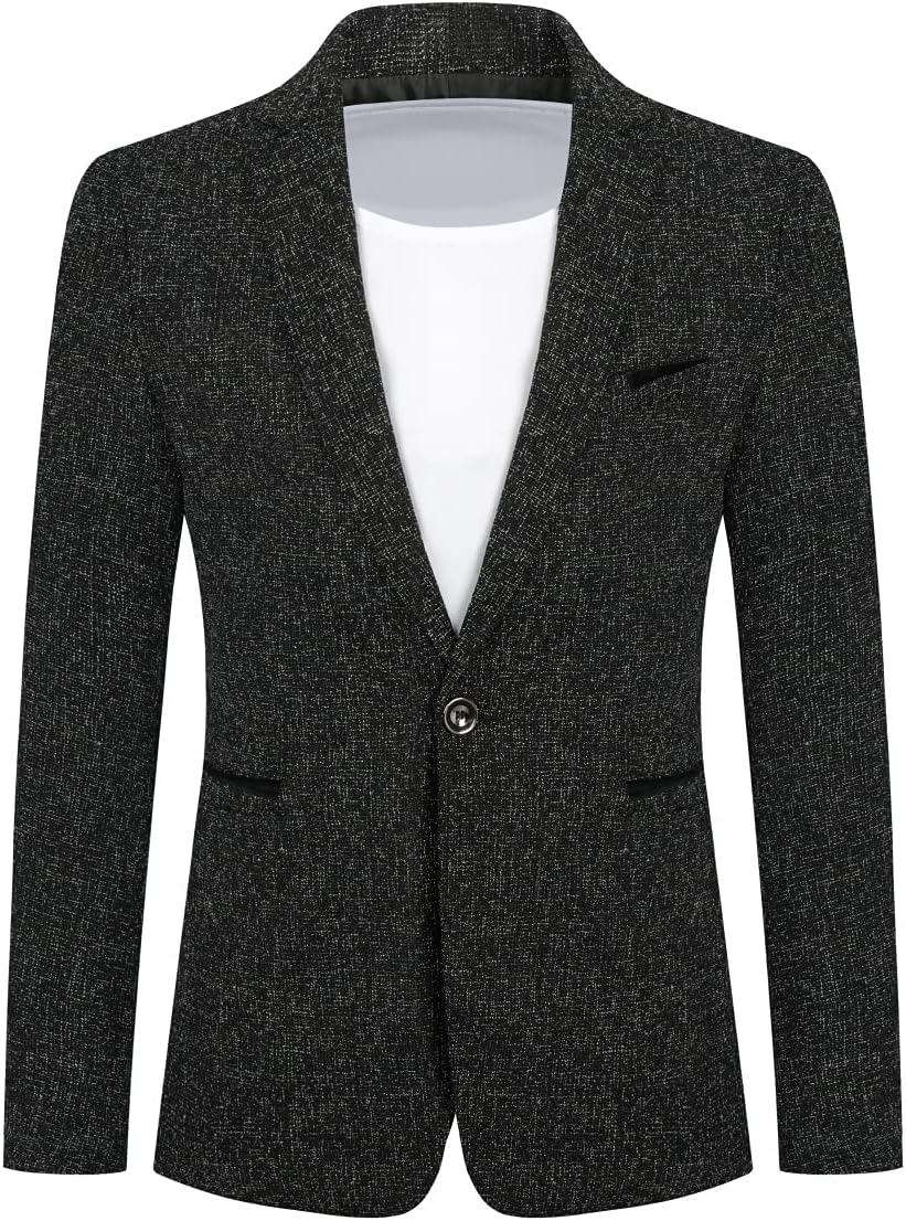 Allthemen Herren Sakko Sportlich Baumwolle Blazer Slim Fit Modern Jackett Jacke Casual Anzugjacke fü