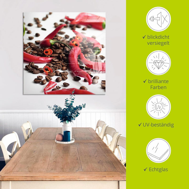 ARTland Glasbilder Wandbild Glas Bild einteilig 50 x 50 cm Ernährung Genuss Lebensmittel Gewürz Foto