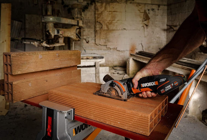 WORX WX527 Akku Handkreissäge WorxSaw 20V - Tauch- und Sägeschnitte bis zu 27mm, Einhandbedienung, I