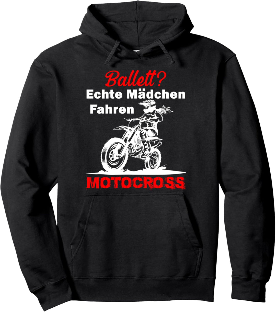 BALLETT? Echte Mädchen fahren Motocross Dirtbike Vintage Pullover Hoodie