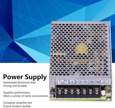 D-60A LED-Schaltnetzteil Universelles Geregeltes Schaltnetzteil Doppelausgang DC 5V / 4A 12V / 3A Ei