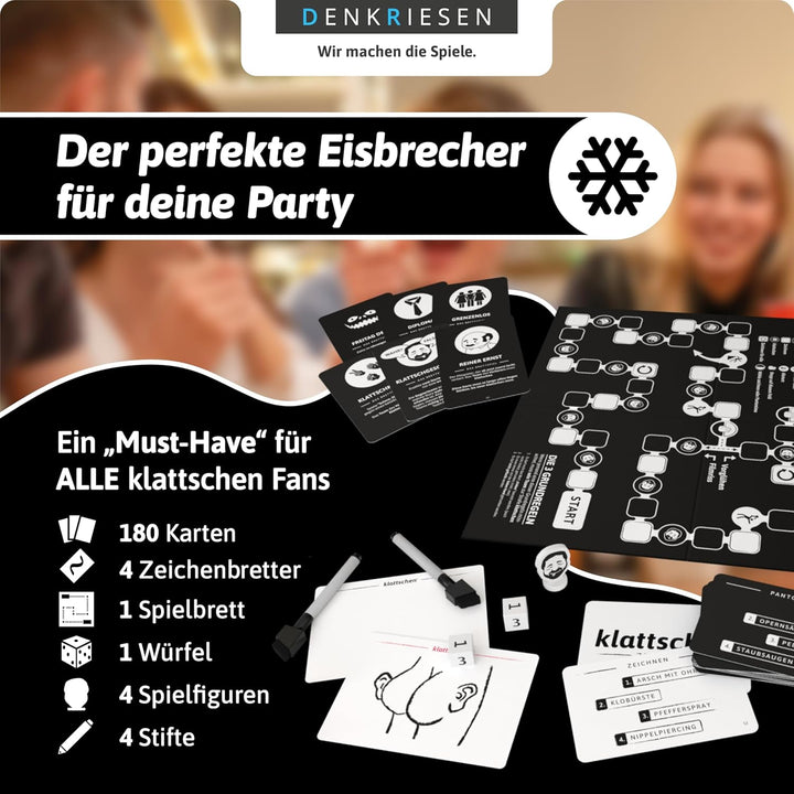 DENKRIESEN - klattschen® - Trinkspiel - DAS BRETTSPIEL - Das wahrscheinlich Beste Trinkspiel Aller Z