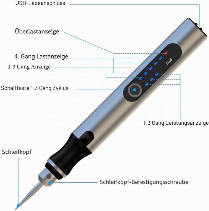Electric Engraving Pen, Micro Gravierstift, Multifunctional Gravur Gerät Set, Portable Wireless Grav