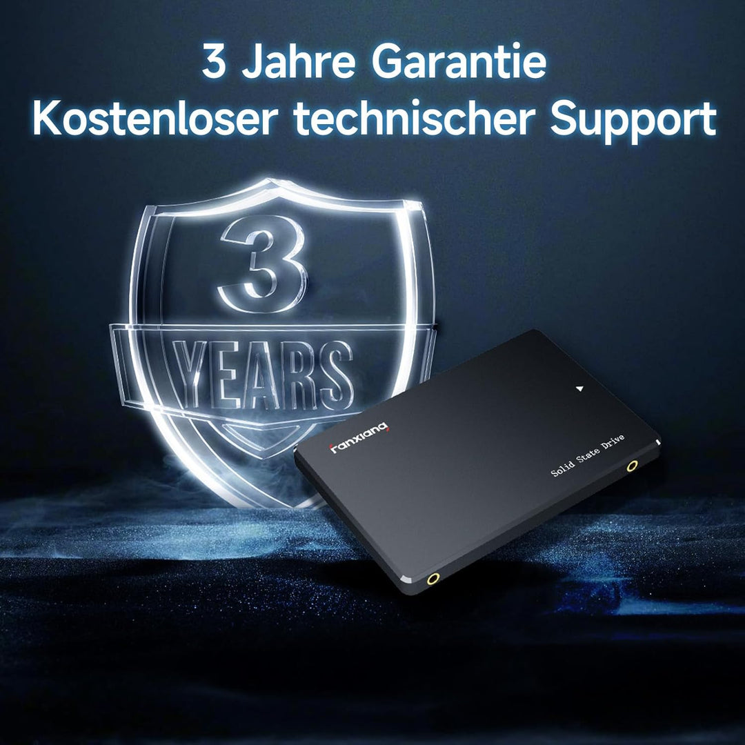fanxiang SATA SSD 512GB 2,5 Zoll Interne SSD 550 MB/s Lesen, 500 MB/s Schreiben, Festplatte für schn