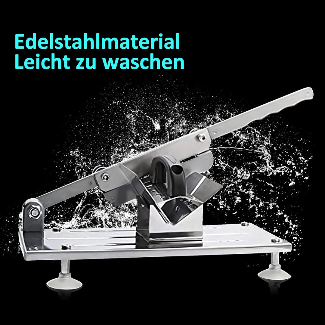 Hammelfleisch Edelstahlschneidemaschine,0,3mm-15 mm Dicke Manuelle Fleischschneider Rindfleischschne