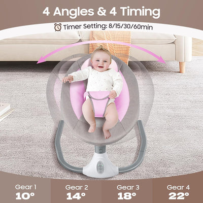 Babywippe, Elektrische Babyschaukel mit Musik,Elektrische Babywippe Monate Faltbar Abnehmbar und Was