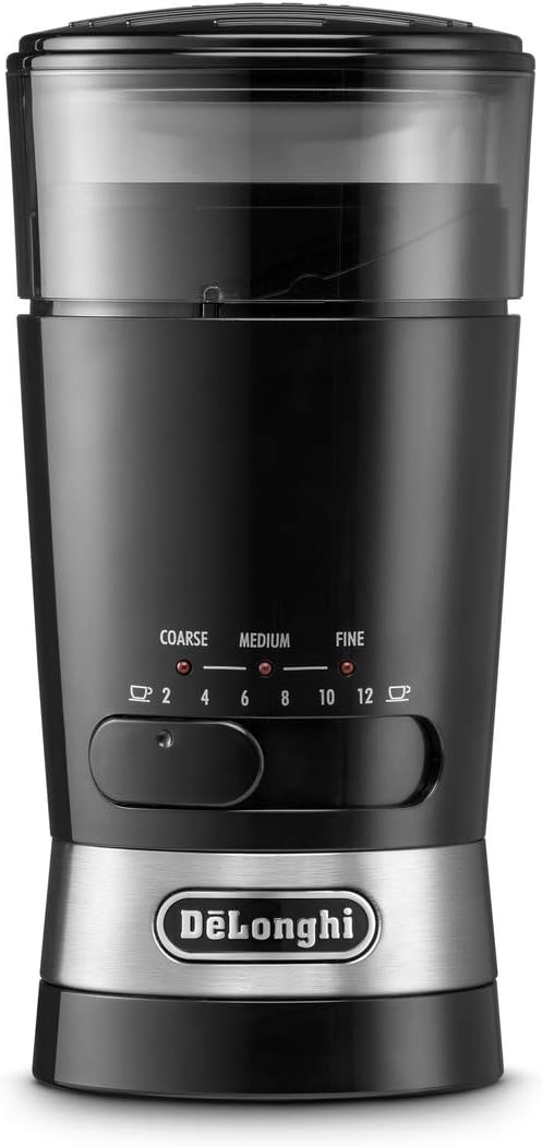 De'Longhi Kaffeemühle KG210 – elektrische Mühle für ganze Kaffeebohnen, Gewürze und Nüsse, 170 Watt,
