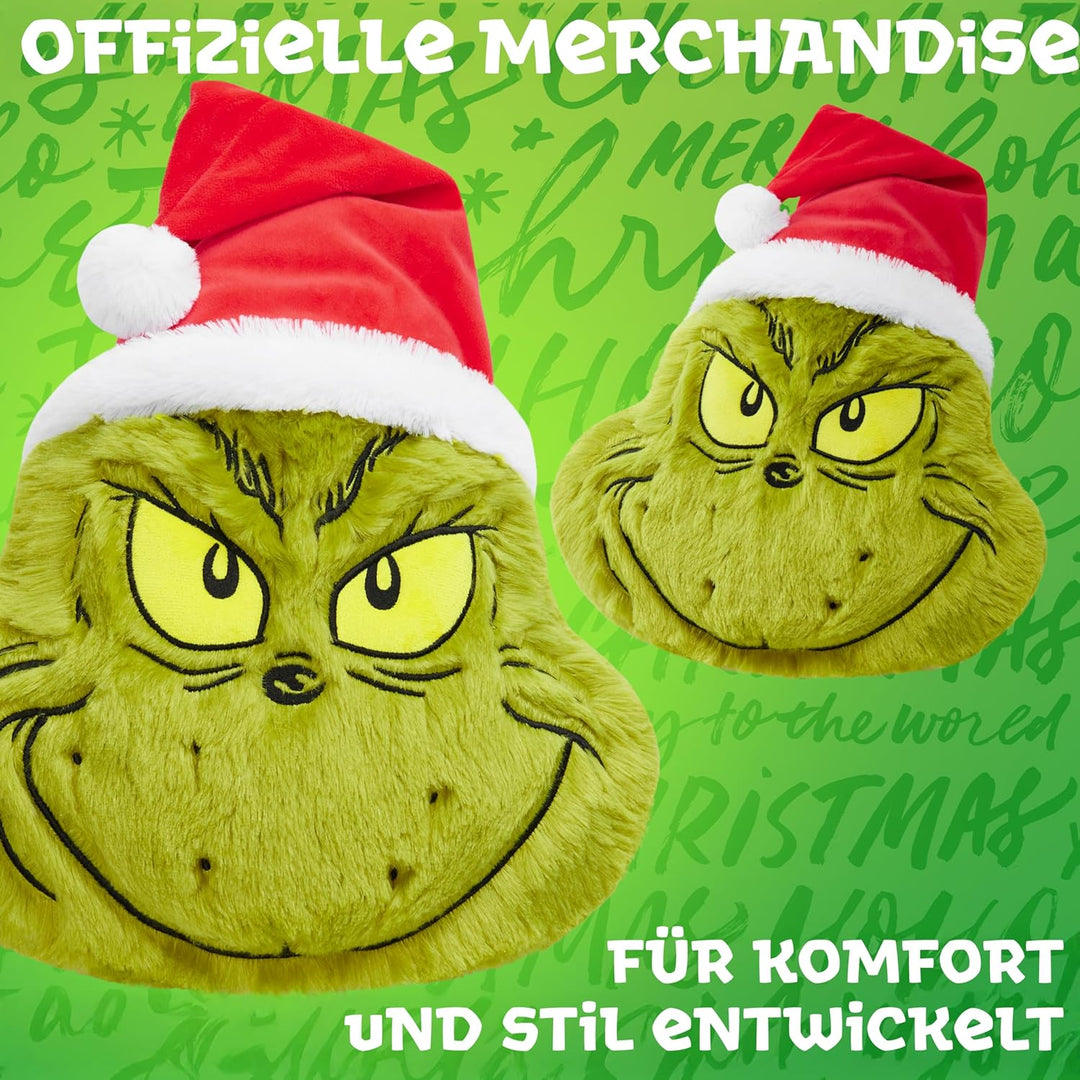 The Grinch 3D Kuschel Kissen, Deko Kissen, Weihnachtsdeko 52x34.5x10.5 cm