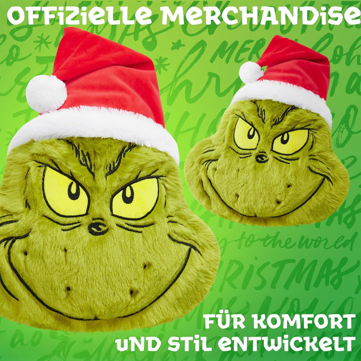 The Grinch 3D Kuschel Kissen, Deko Kissen, Weihnachtsdeko 52x34.5x10.5 cm