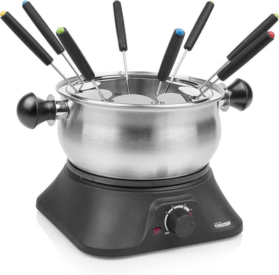 Tristar Fondue-Set mit 1,3L Fassungsvermögen – aus Edelstahl für bis zu 8 Personen, FO-1106 ohne