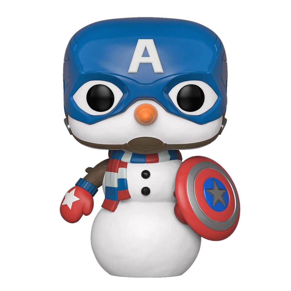 Funko Pop! Bobble Marvel: Holiday - Captain America - Vinyl-Sammelfigur - Geschenkidee - Offizielle