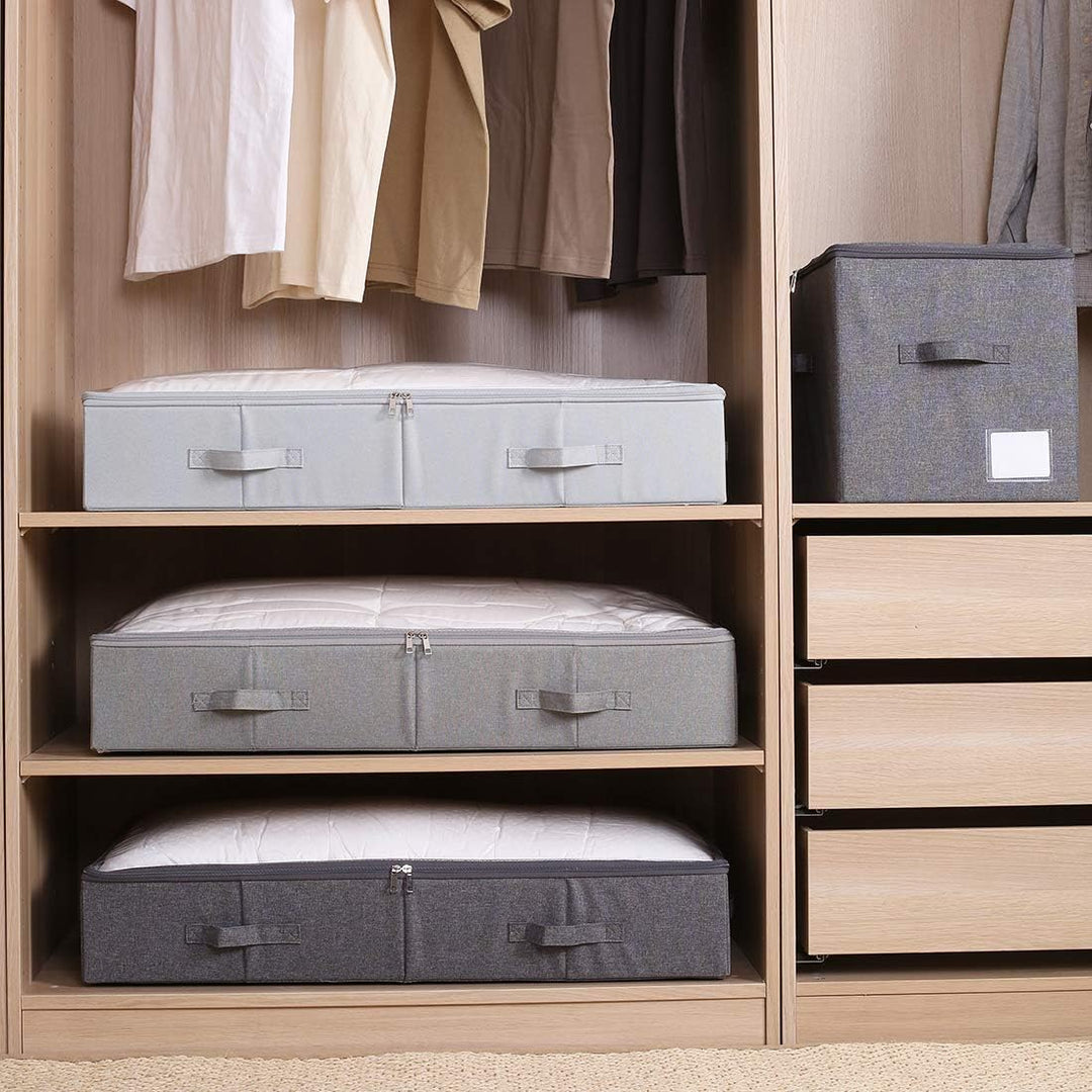 Geräumige Sichtbare Unterbett-Aufbewahrungsboxen mit Deckel für Schuhe, Decken, Bettwäsche, einfach