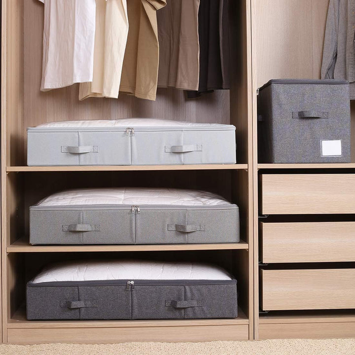 Geräumige Sichtbare Unterbett-Aufbewahrungsboxen mit Deckel für Schuhe, Decken, Bettwäsche, einfach