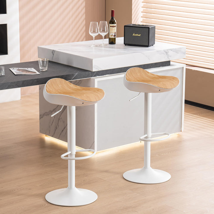 YOUNIKE Barhocker 2er Set Barstuhl Tresenhocker Höhenverstellbar 360°Drehbar mit Fussstütze Bistroho