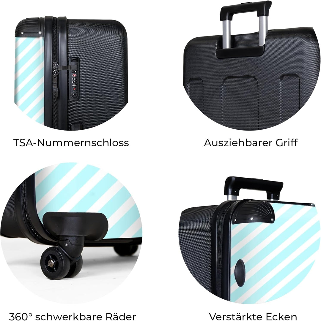 NoBoringSuitcases.com® Koffer XL Gross 77x51.5x28 cm Reisekoffer mit 4 Rollen Leicht Trolley Hartsch