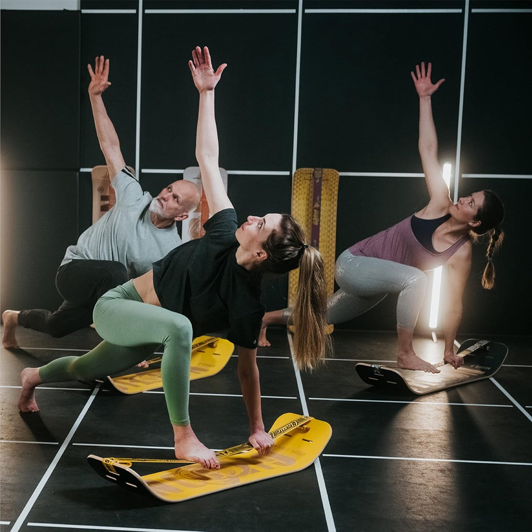 GIBOARD-SET BONZO CLASSIC - Innovatives Balance Board | Freestyle-Workout | hochwertiges Buchenholz