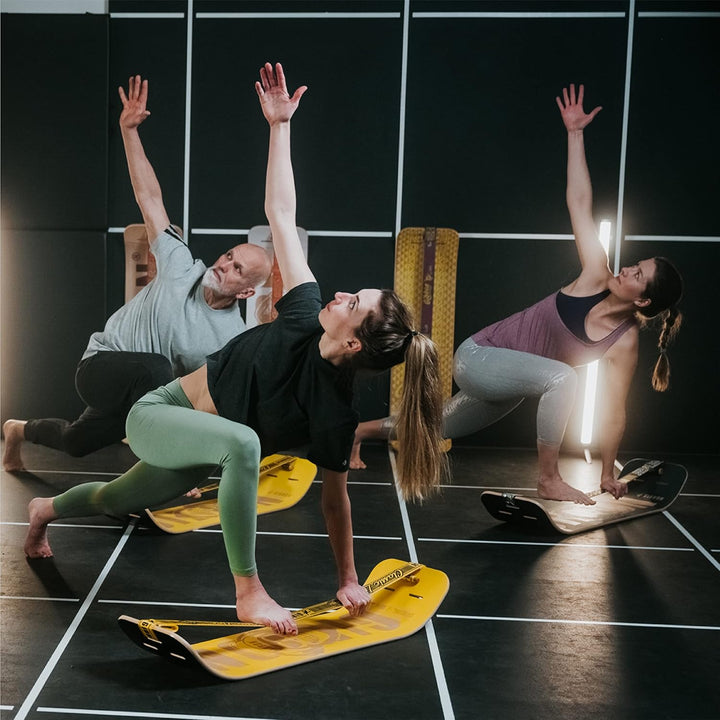 GIBOARD-SET BONZO CLASSIC - Innovatives Balance Board | Freestyle-Workout | hochwertiges Buchenholz