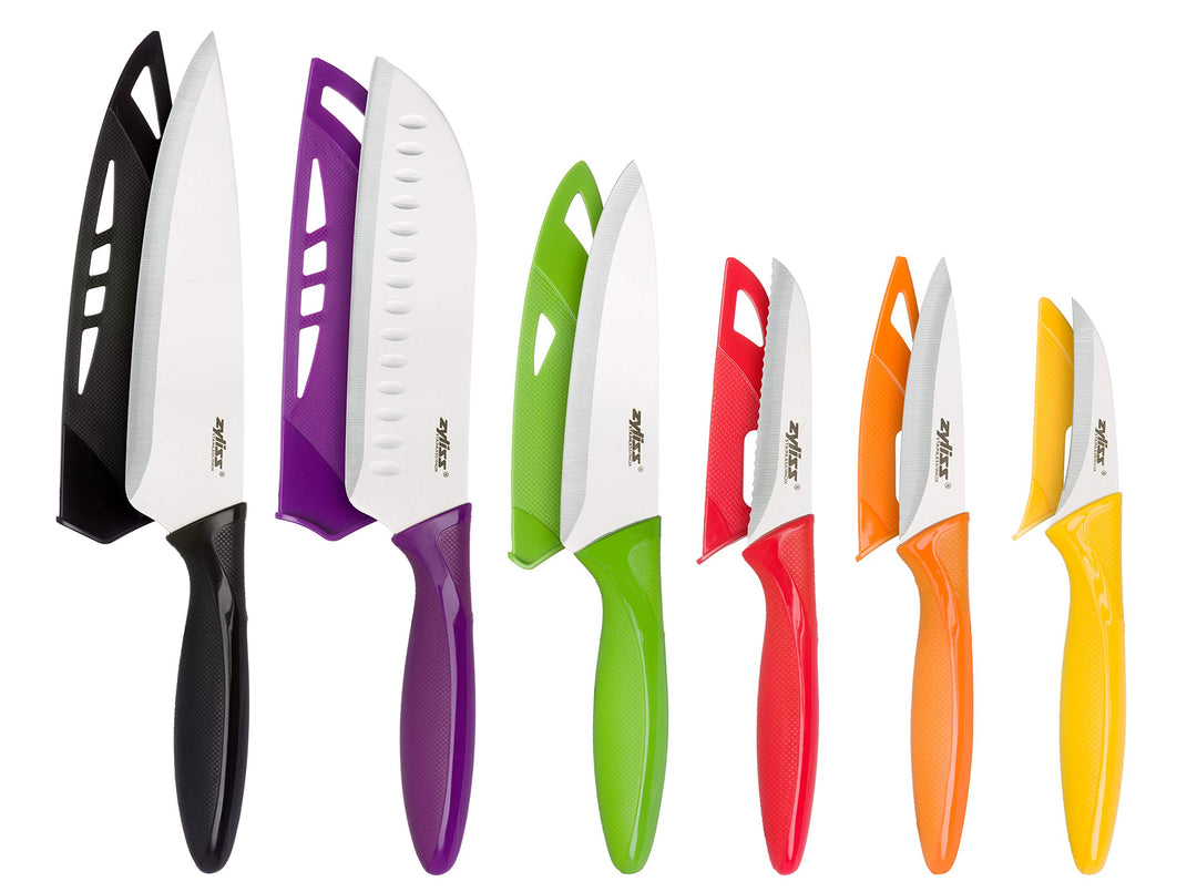 Zyliss Küchenmesser Set 6-Teilig, Ultra Scharfes Edelstahl Messerset, Kochmesser, Universalmesser, A