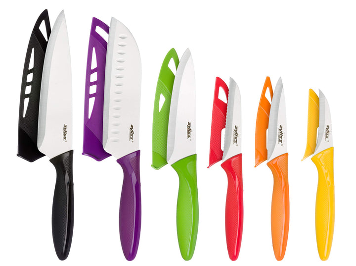 Zyliss Küchenmesser Set 6-Teilig, Ultra Scharfes Edelstahl Messerset, Kochmesser, Universalmesser, A