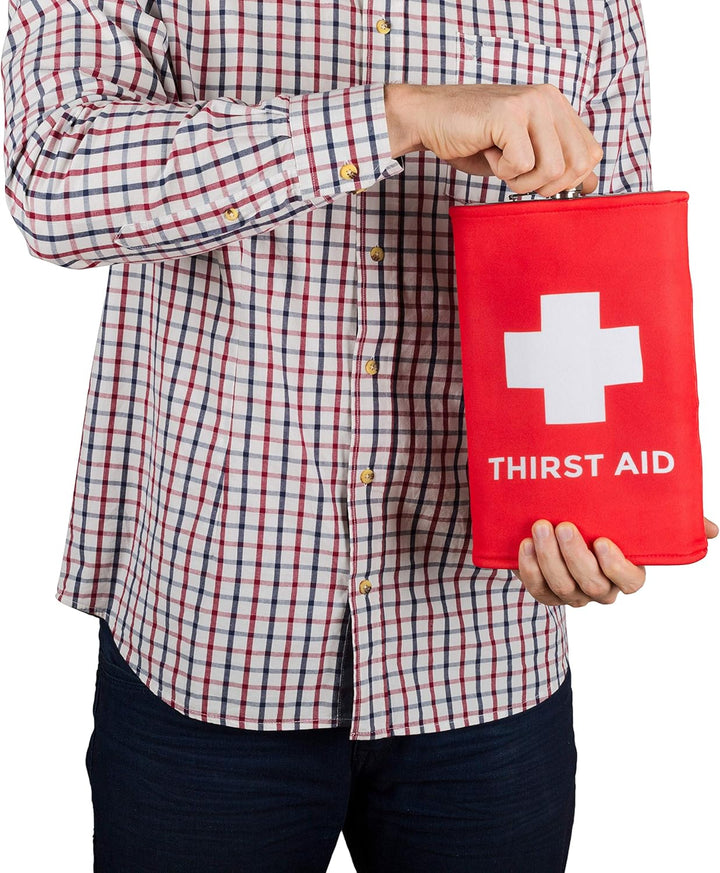 Froster Riesiger Flachmann – Thirst Aid, Grosser Flachmann aus Edelstahl XXL, 1.9 Liter, Geschenk fü