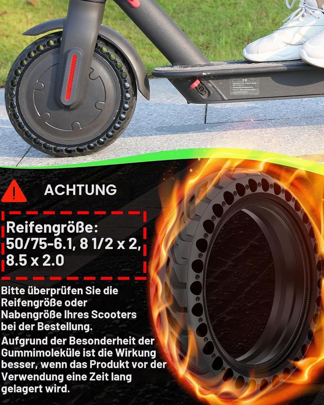 BABEJIA 2PCS Scooter Reifen 50/75-6.1 Tubeless, Werten Sie Ihr Fahrzeug auf mit Reifen 8 1/2 x2, Vol