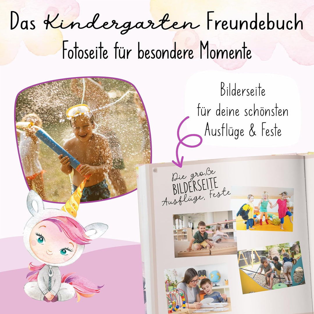 lila liebt dich / Einhorn Freundebuch Kindergarten Mädchen - Unvergessliche Kindergartenmomente fest