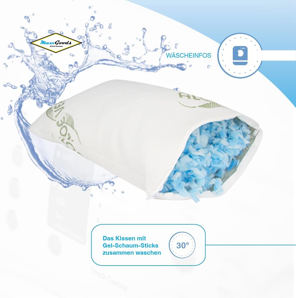 MaxxGoods Orthopädisches Lendenkissen 70 x 42 x H 15 cm, aus druckausgleichendem Visco-Gelschaum, pa
