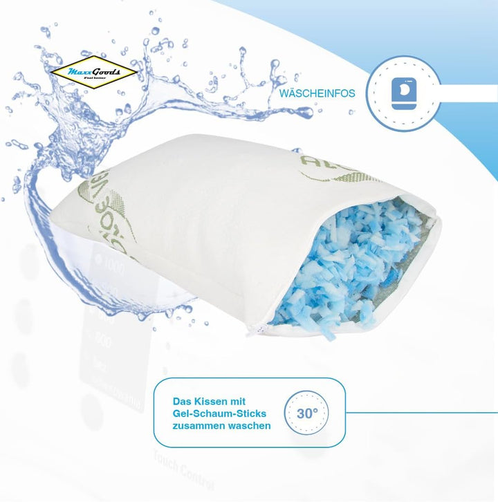 MaxxGoods Orthopädisches Lendenkissen 70 x 42 x H 15 cm, aus druckausgleichendem Visco-Gelschaum, pa