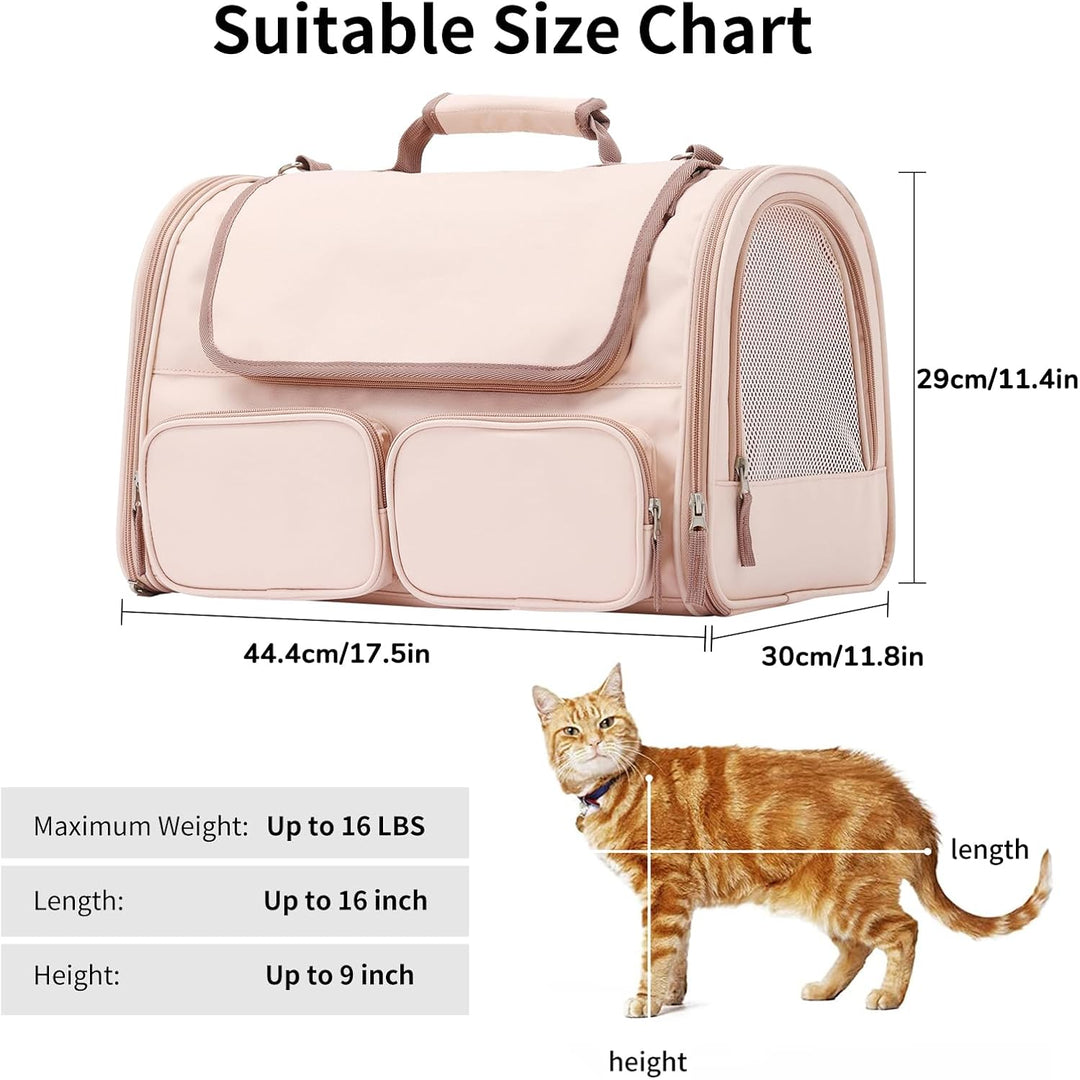 FUKUMARU Transportbox Katze, Faltbare Katzentransportbox, Transportbox Hund mit, Transportbox für Ka