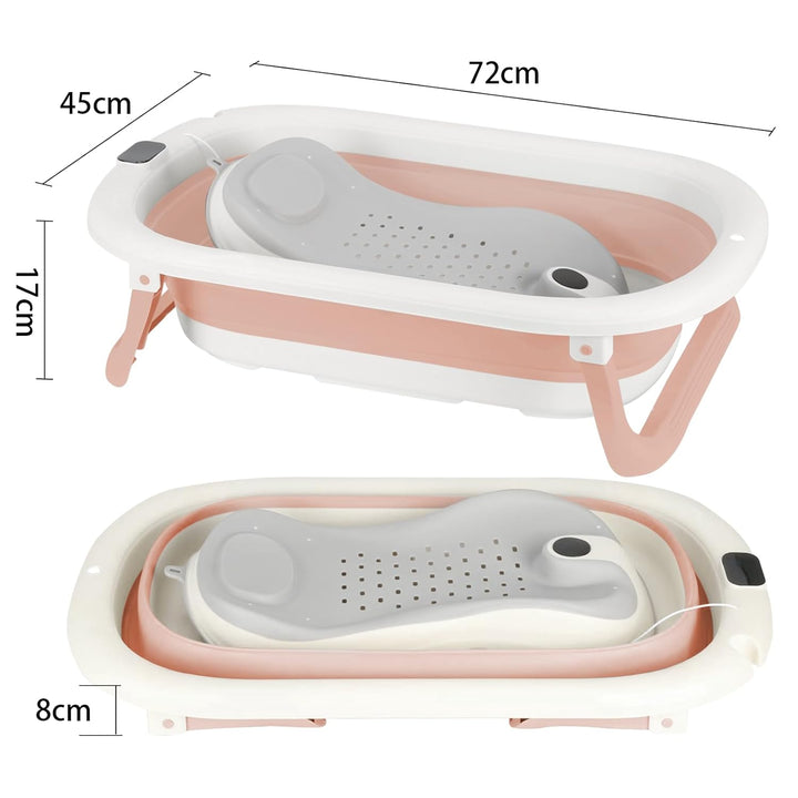 Babybadewanne mit digitalem Temperatursensor, faltbare Babybadewanne, ergonomische Halterung, schnel