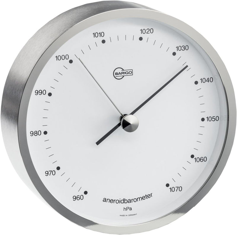 Barigo 101 Tischbarometer Messing vernickelt 104mm