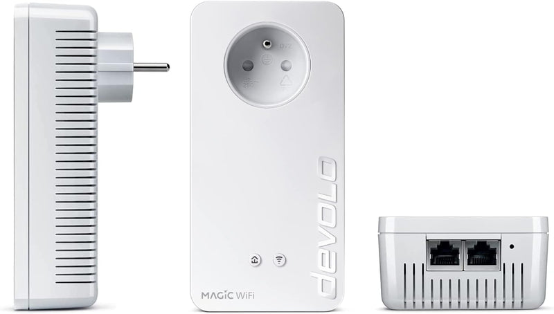 devolo Magic 1 WiFi Starter Kit, WLAN Powerline Adapter - bis zu 1.200 Mbit/s, Mesh WLAN, 2x LAN Ans