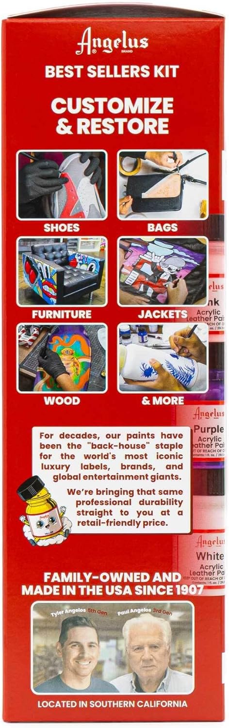 Angelus Leather Paint Set Of 12 1 Oz