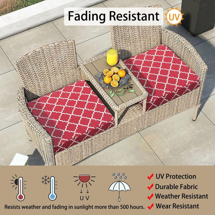 Magpie Fabrics Indoor Outdoor Patio Cushion Cover Replacement 2 Pack, Water Repellent Slipcover with