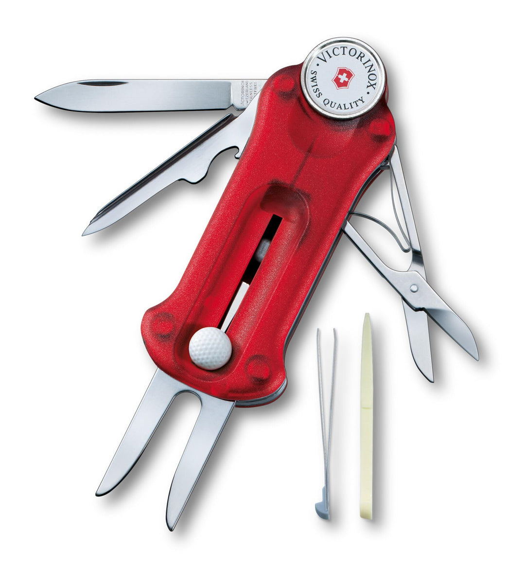 Victorinox Schweizer Taschenmesser, Golf Tool, Multitool, Outdoor, 10 Funktionen, Klinge, Reparatur-