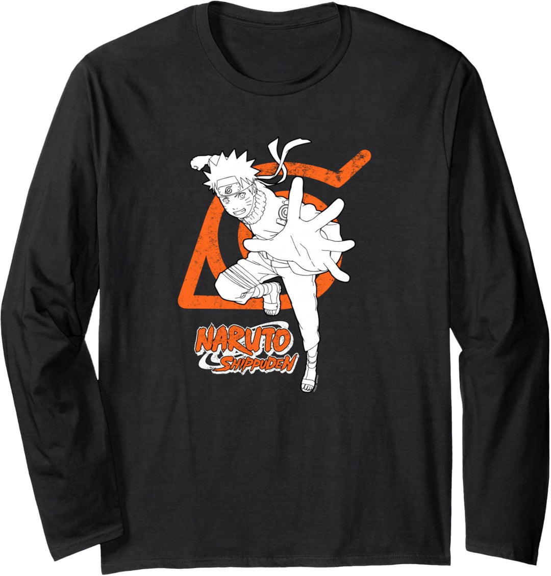Naruto Shippuden Naruto Hidden Leaf Symbol Langarmshirt
