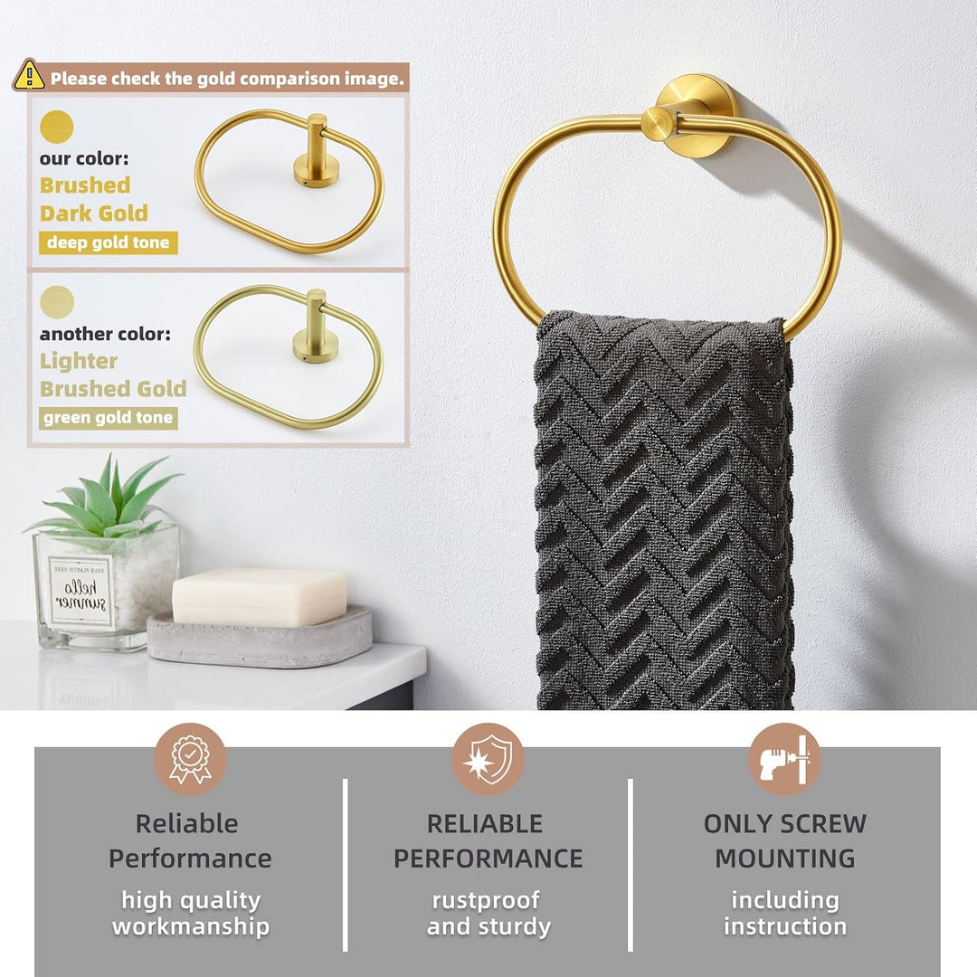 Handtuchring Gebürstet Gold, Winkel Einfach SUS 304 Edelstahl Modern Handtuchhalter Badezimmer Handt