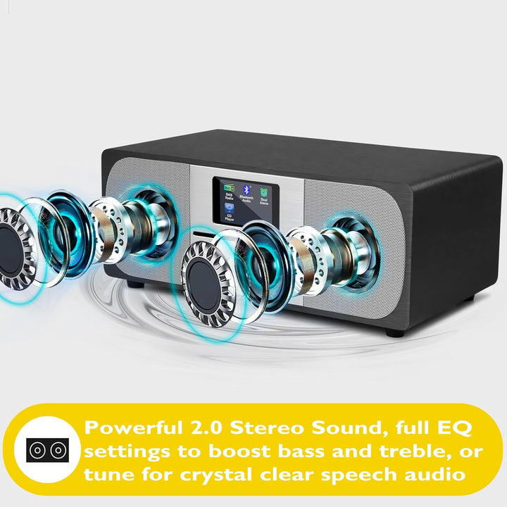Stereo Digitalradio CD-Player | HiFi-System | DAB+, USB MP3, Bluetooth5.3, UKW | Leistungsstarkes St