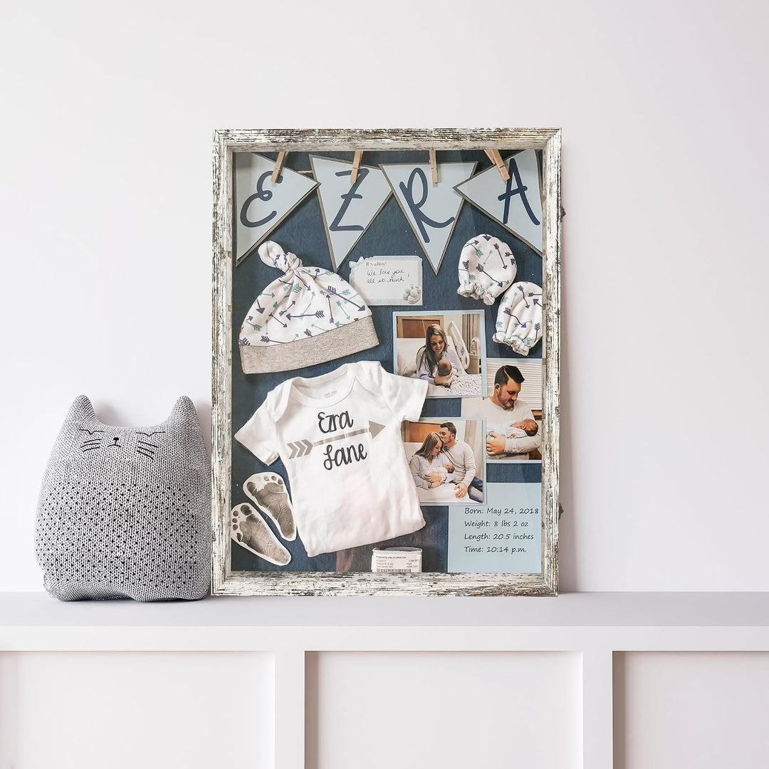 FramePro 3D Bilderrahmen 45x60 Grosse Schattenbox Vitrine Rahmen mit Glasfenstertür Erinnerungsstück